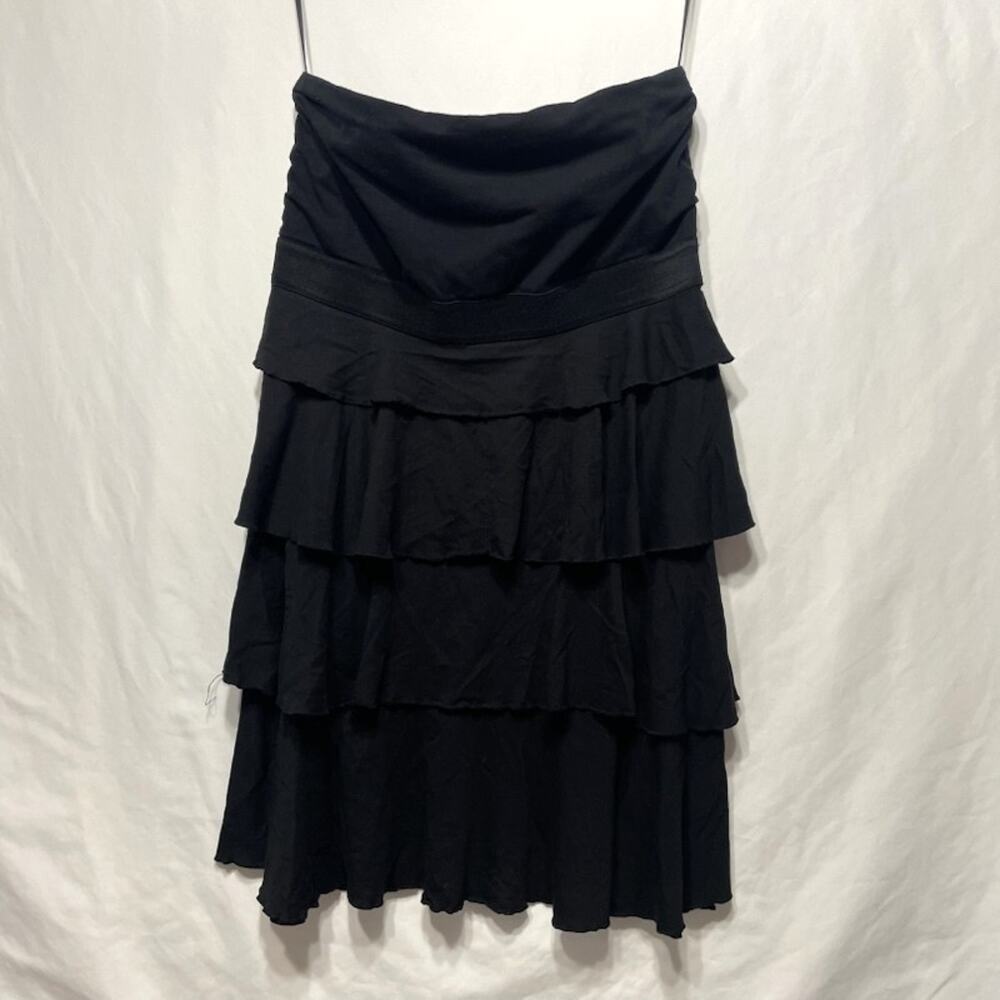 Express Tiered Ruffle strapless Dress L Cocktail Party Flapper Style Y2K